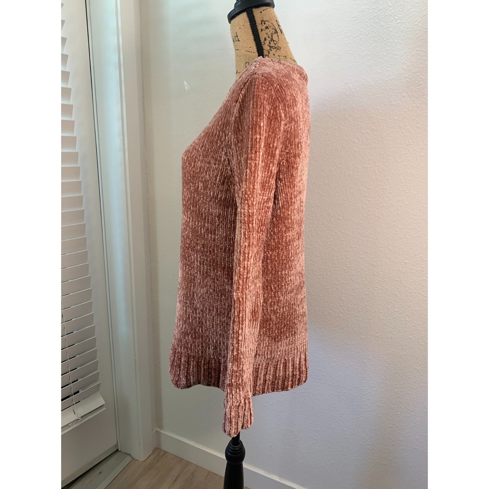 (A-16)Orvis Chenille Sweater Women Small Pink‎ Crewneck Soft Cozy Pullover - Picture 3 of 9